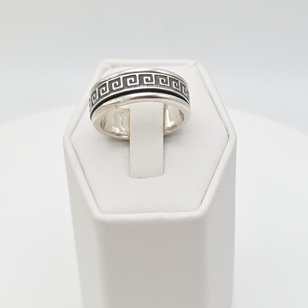 Mexico 925 Sterling Silver Ring Greek Key Spinner Size 7 FREE $HIPPING!!!